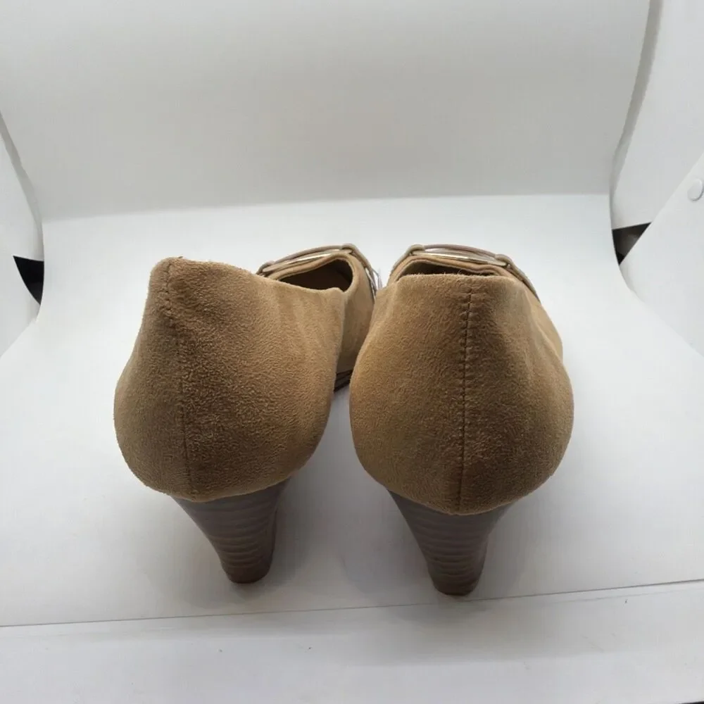 NEW Gloria Vanderbilt Memory Foam Tan Wedge 2" Heels Women’s size 11 W - Picture 5 of 10